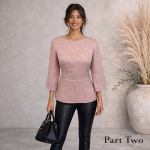 Part Two Pink Textured Peplum Top  UK 12