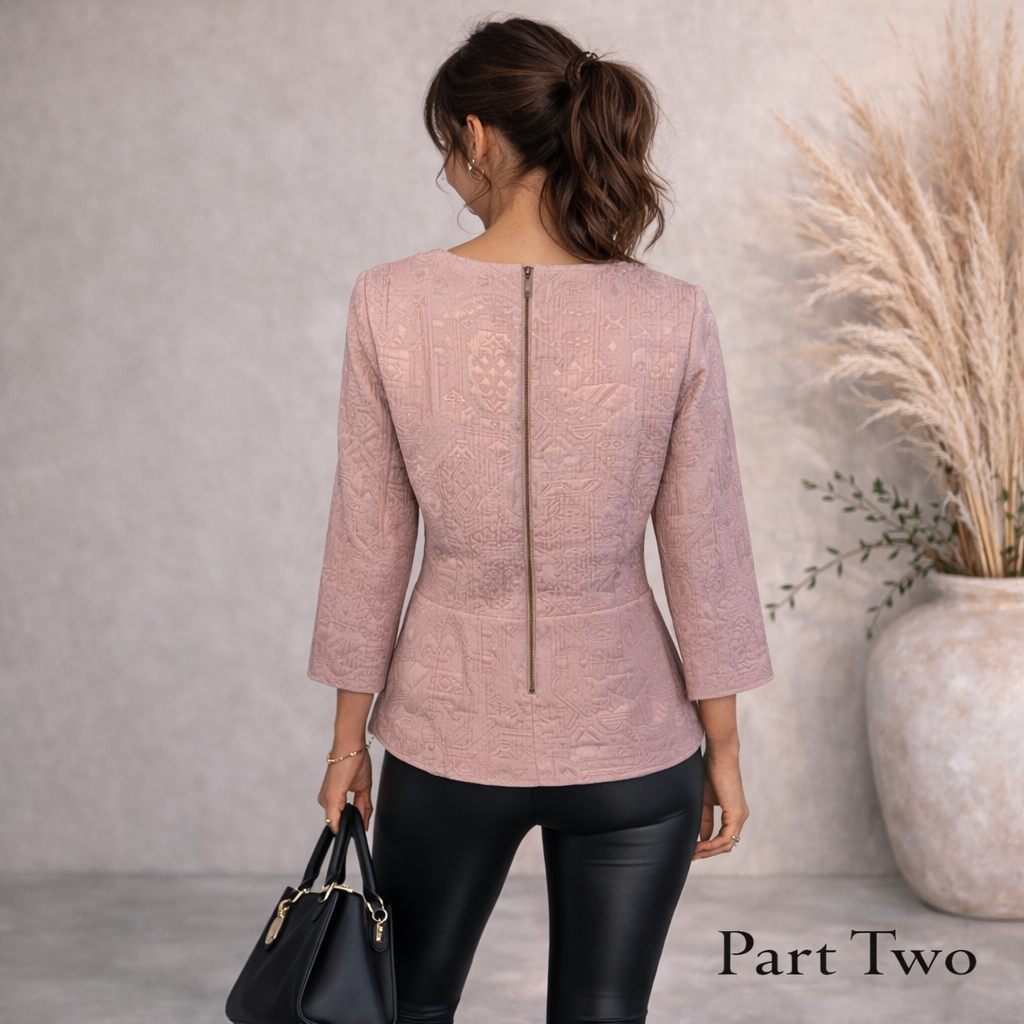 Part Two Pink Textured Peplum Top  UK 12