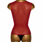 Liu Jo Red Sheer Mesh Sleeveless Bodysuit UK 14