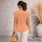 Massimo Dutti Peach Sleeveless Tunic Top UK 10