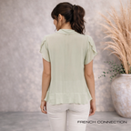 French Connection Duck Egg Green Chiffon Top UK 8