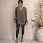 OSKA Sage Green Asymmetric Wool Mix Top UK 14/16