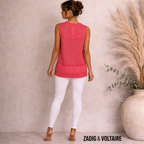 Zadig & Voltaire Coral Cotton Loose Fit Top UK 8