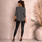 James Lakeland Black & Ivory Striped Top UK 12