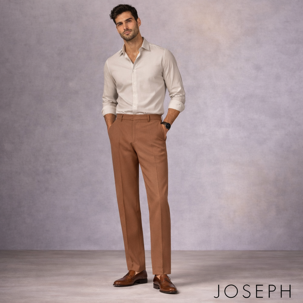 Joseph Jack Camel Techno Wool Tailored Trousers Size 42 XXL