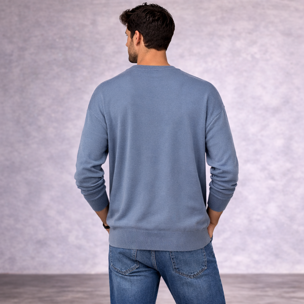 Samsoe Samsoe Blue Lightweight Crew Neck Jumper XS