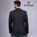 Stones Mens Navy Linen Slim Fit Jacket UK 46