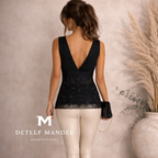 Detlef Mandel Avantgarde Black Beaded Top UK 8