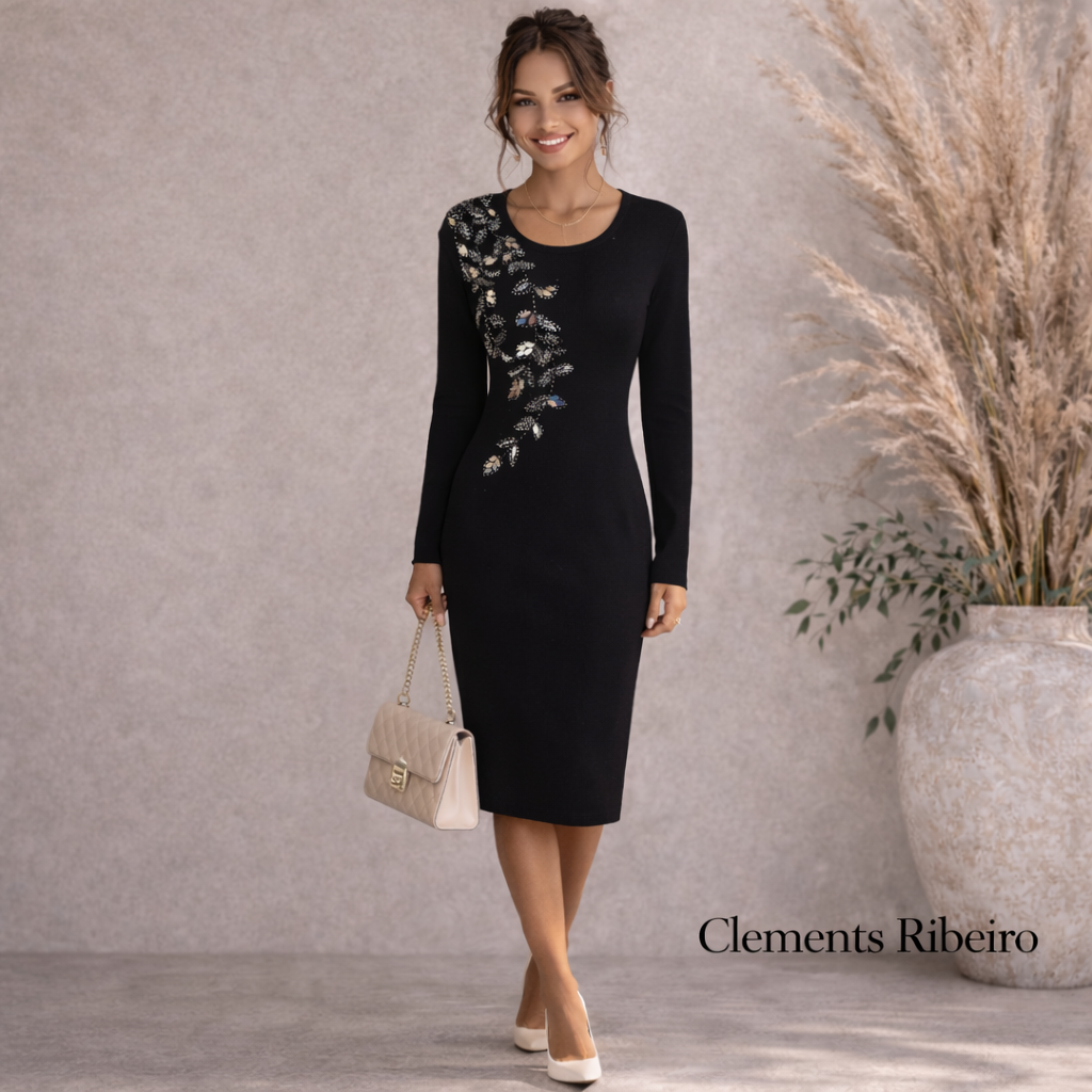 Clements Ribeiro Navy Embellished Jumper Dress UK 10