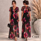 Coast Floaty Chiffon Floral Maxi Dress UK 6