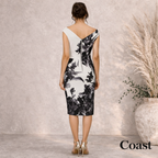 Coast Black White Lewes Sleeveless Occasion Pencil Dress UK 6