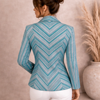 Country Casuals Turquoise Striped Summer Jacket UK 10