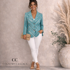 Country Casuals Turquoise Striped Summer Jacket UK 10