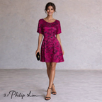 3.1 Phillip Lim Vintage Cerise Pink Silky Jacquard Dress UK 12