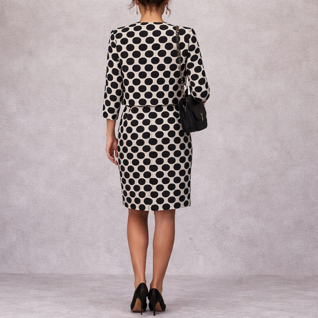 Hobbs Invitation Black Ivory Polka Dot Strappy Dress Jacket Suit UK 8/10