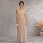 Miss Selfridge Blush Pleated Sequin Dress UK 8