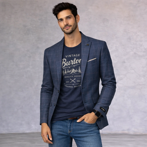 Burtons Vintage Blue Muscle Fit Jacket 40R