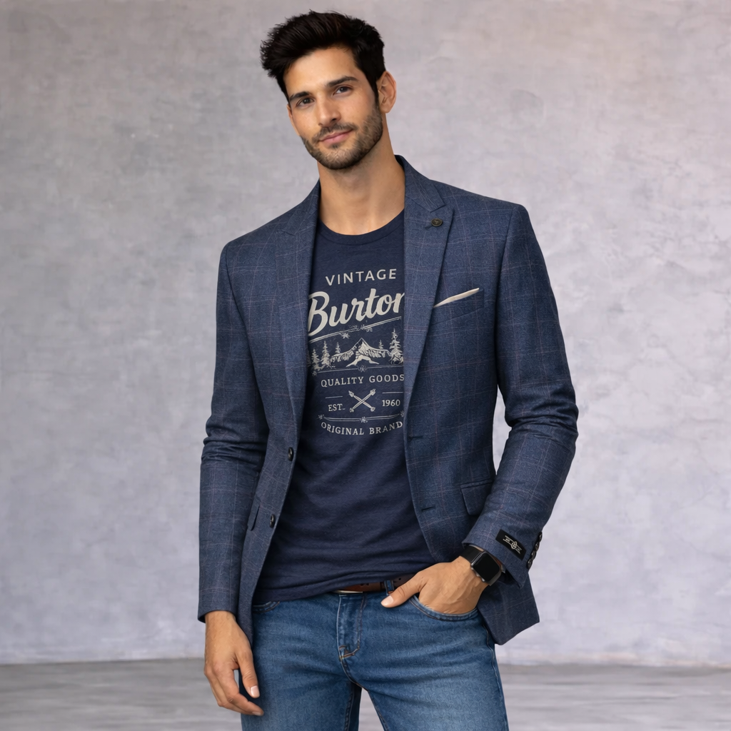 Burtons Vintage Blue Muscle Fit Jacket 40R