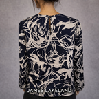James Lakeland Navy & White Silky Top UK 12