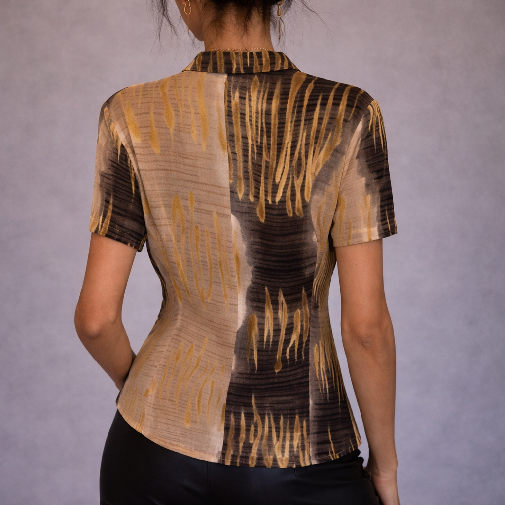 Zucchero Vintage Grey Mustard Longline Shirt UK 8