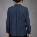 Lauren Ralph Lauren Blue Striped Linen Shirt UK 12/14