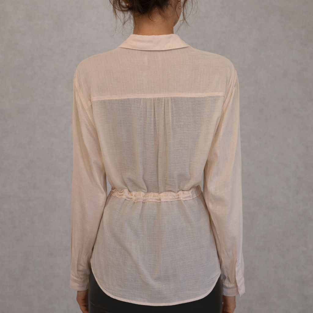 HD In Paris Anthropologie Blush Pink Tunic Top  Size M