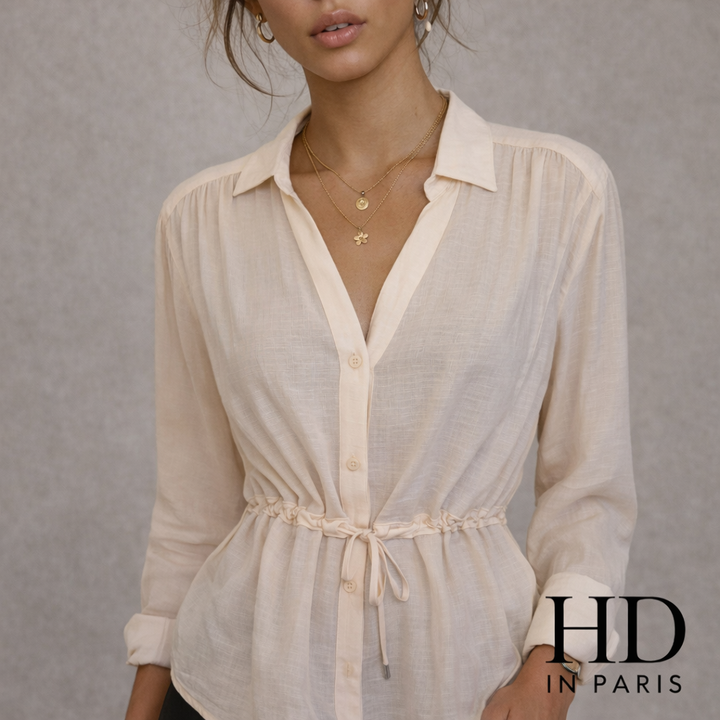 HD In Paris Anthropologie Blush Pink Tunic Top  Size M