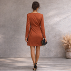 Nasty Gal Petite Burnt Orange Wrap Dress UK 6