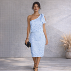Girl In Mind Powder Blue Lace Overlay Dress UK 12