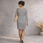 Joules Lizzie Navy Ivory Striped Jersey Dress UK 10