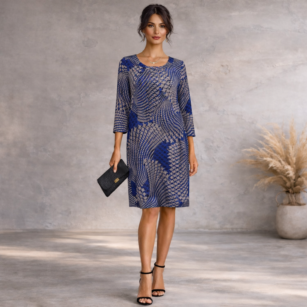 Windsmoor Blue Black & Grey Dress UK 12/14