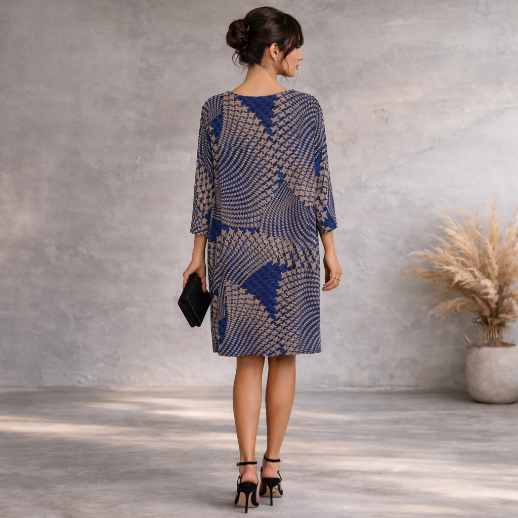 Windsmoor Blue Black & Grey Dress UK 12/14