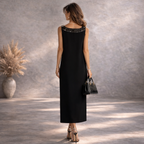 Fenn Wright Manson Black Sequin Neck Dress UK 8