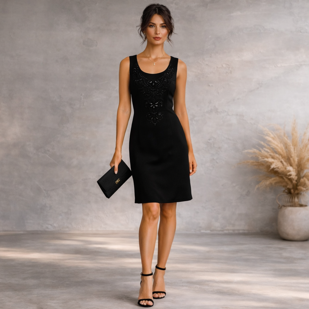 Marks & Spencer Autograph Black Beaded Dress UK 8
