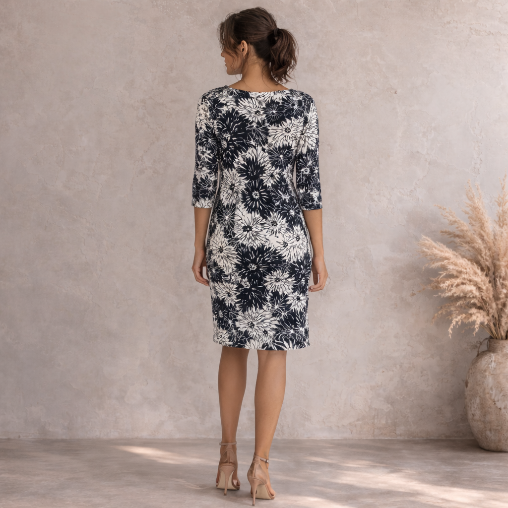 Phase Eight Navy White Lacy Floral Dress UK 12