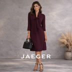 Jaeger Vintage Maroon Crepe Oversize Dress UK 6