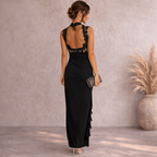Betsy & Adam Black Tulle Maxi Cocktail Dress UK 8