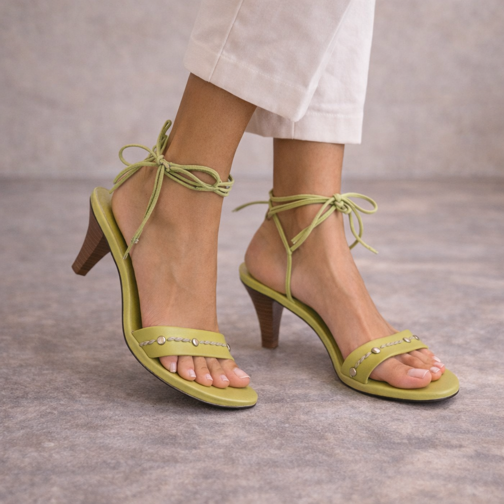 Betty Barclay Lime Green Leather Strappy Sandals UK 7