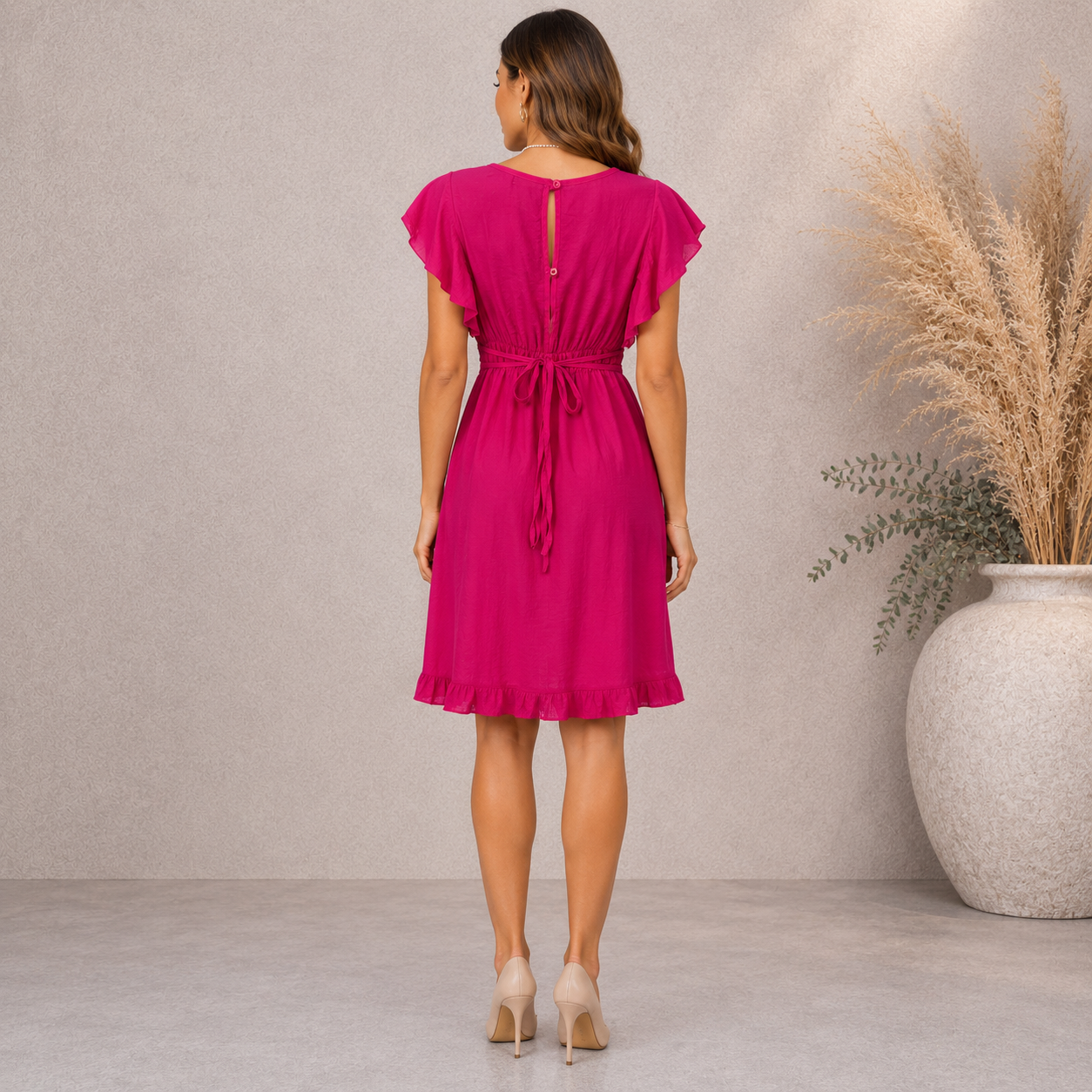 Joe Browns Pink Shimmer Cotton Dress UK 8