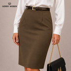 Gerry Weber Dark Khaki Mock Croc Belt Skirt UK 10