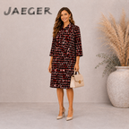 Jaeger Multi Crepe Shift Oversize Dress UK 6