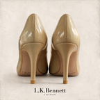 L.K. Bennett Women Sledge Taupe Patent Courts Heels  UK 2