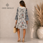 Odd Molly White Button Down Bell Sleeve Dress UK 10