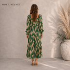 Mint Velvet Green & Cream Everly Dress UK 12