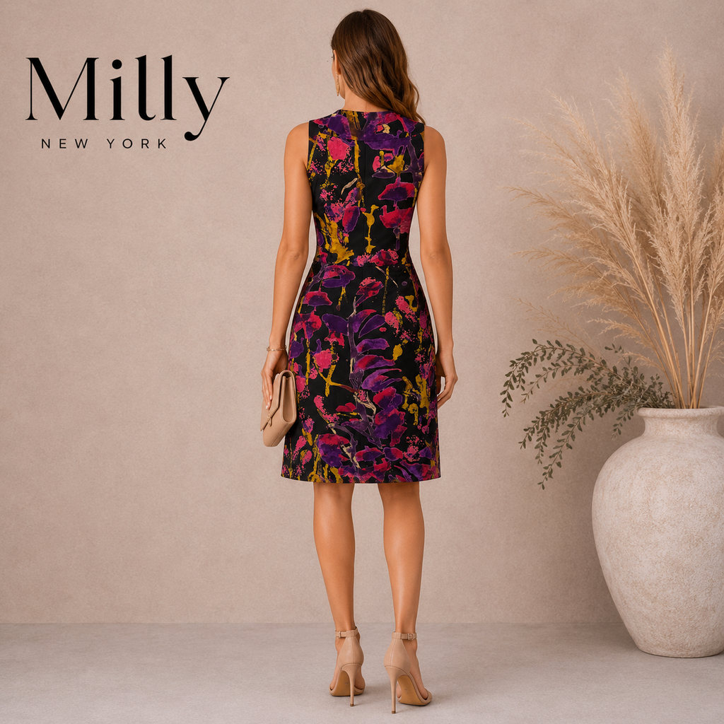 MILLY New York Multi Coloured Silk Dress UK 10