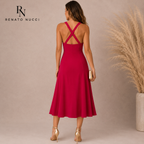 Renato Nucci Cerise Pink Silk Sweetheart Strappy Dress UK 12