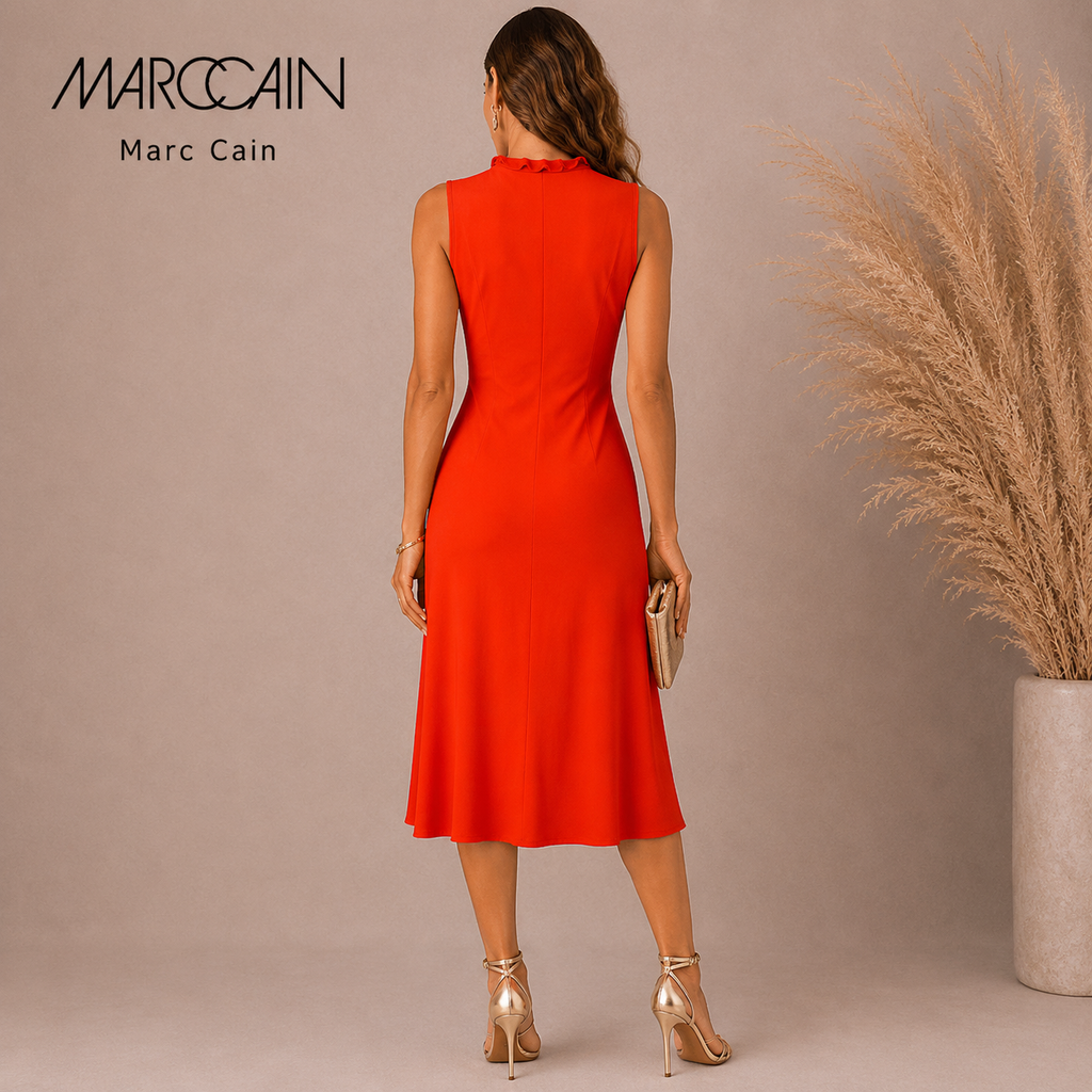 Marc Cain Orange Blue Lace Dress UK 10