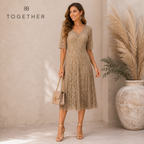 Together Vintage Sage Green Lace Dress  UK 14