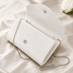 Koko White Faux Suede Clutch Bag