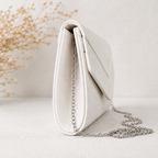 Koko White Faux Suede Clutch Bag